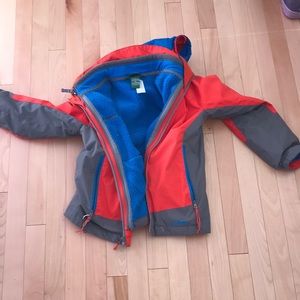 L.L Bean Boys 3 in 1 Ski Coat with detachable fleece jacket and outer shell